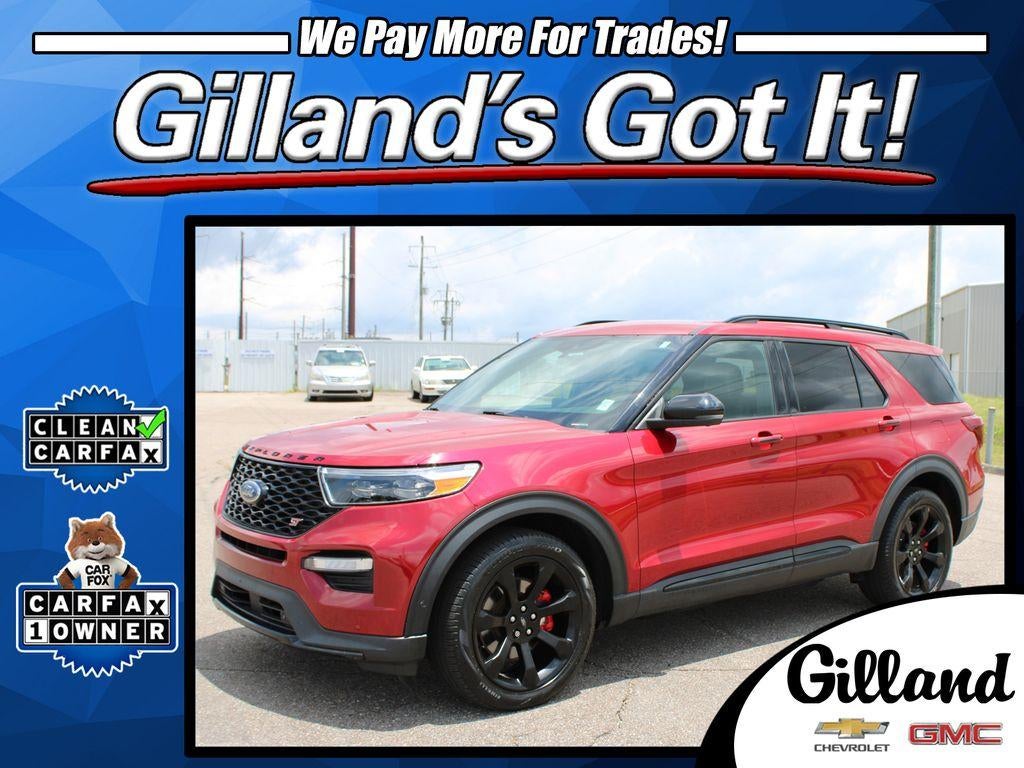 2020 Ford Explorer ST in Red — front three-quarter view
