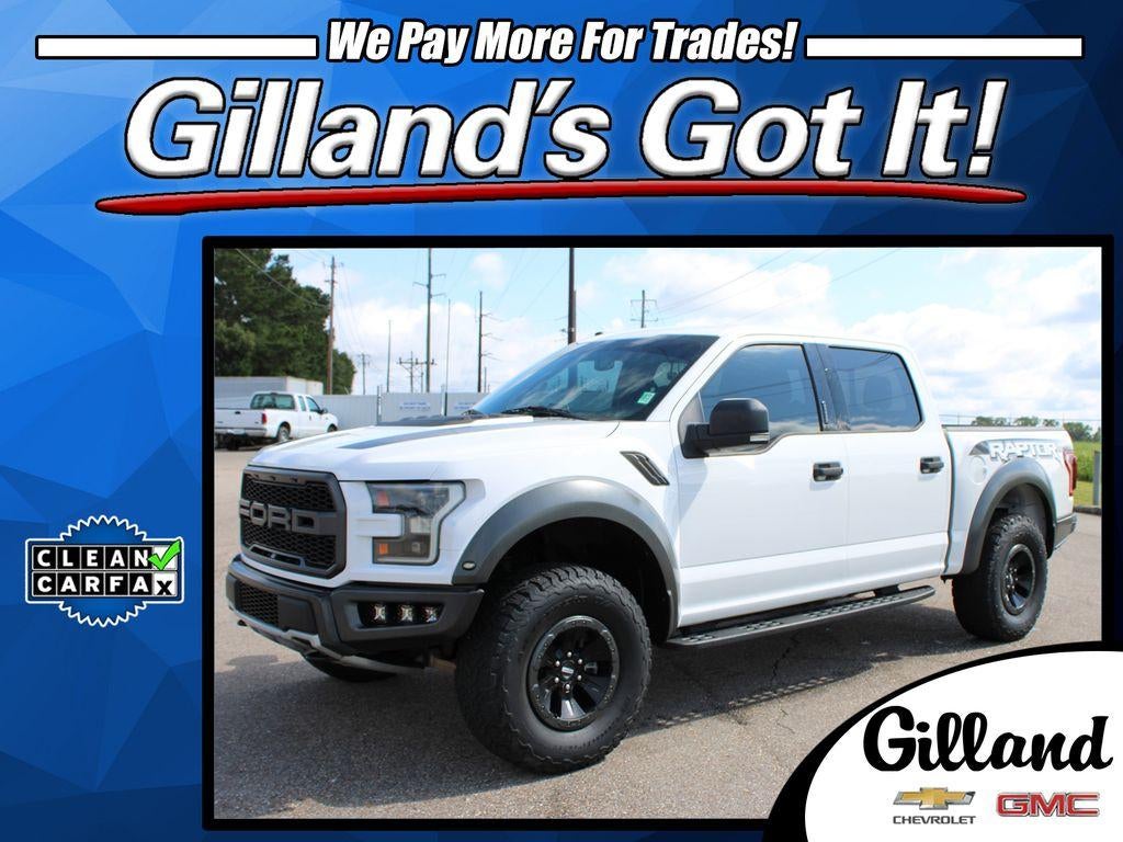 2018 Ford F-150 Raptor in White — front three-quarter view