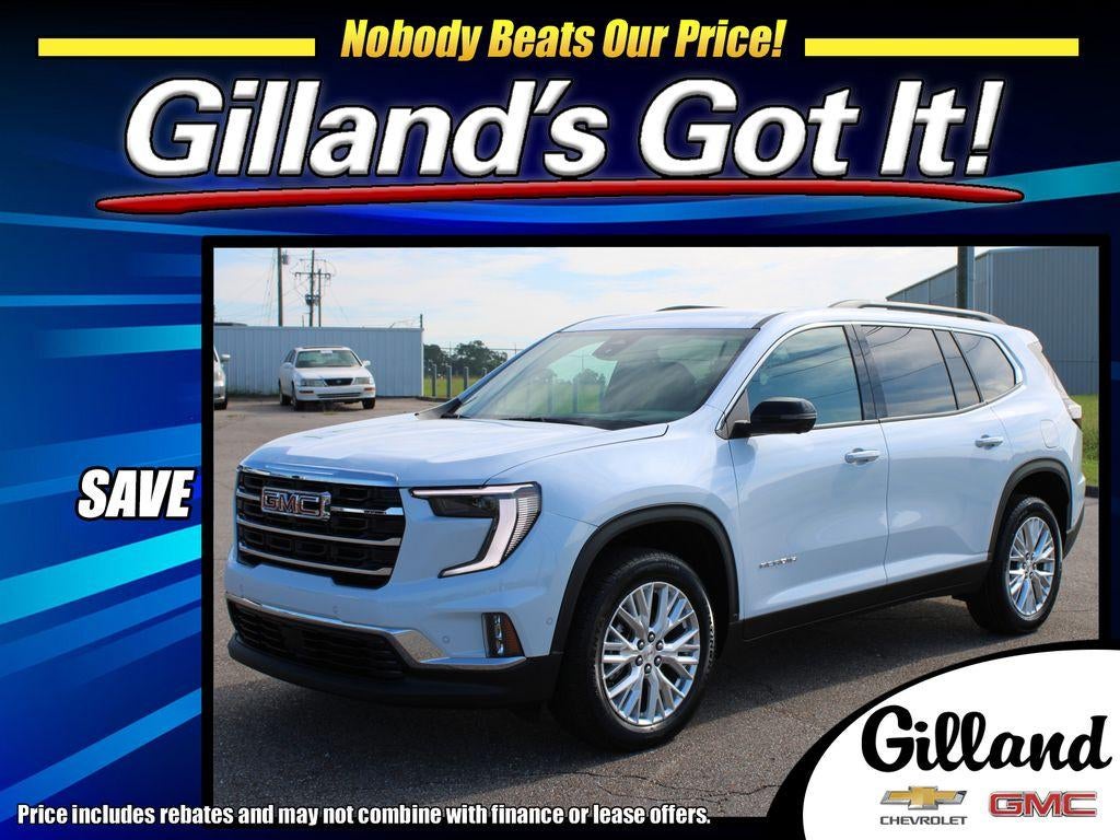 2026 GMC Acadia Elevation in Glacier White Tricoat — front three-quarter view