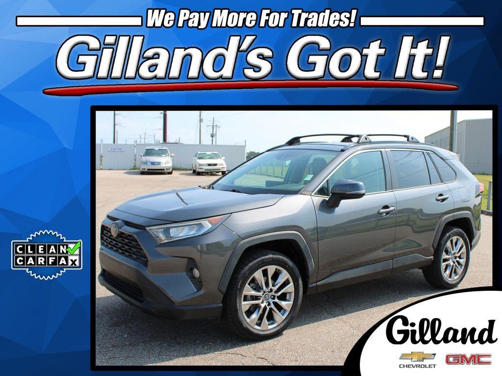 2019 Toyota RAV4 XLE Premium in Gray — front three-quarter view