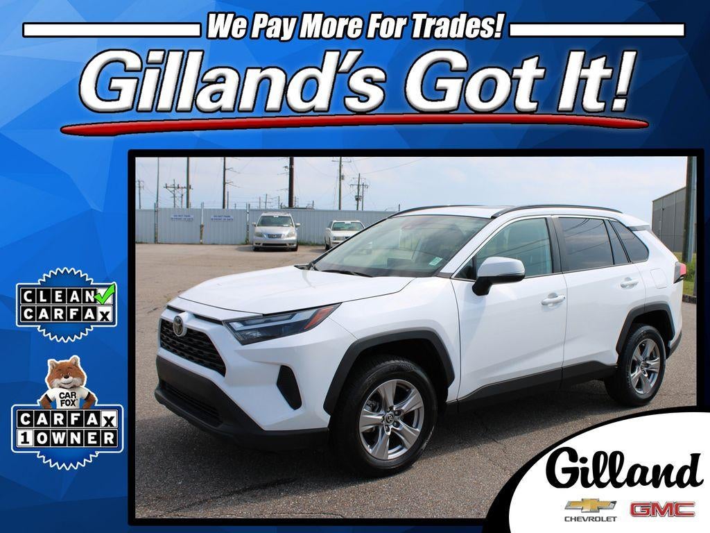 2023 Toyota RAV4 XLE in White — front three-quarter view