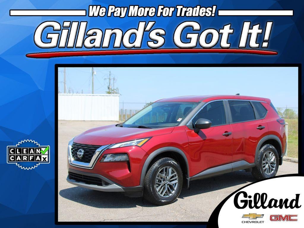 2023 Nissan Rogue S in Red — front three-quarter view